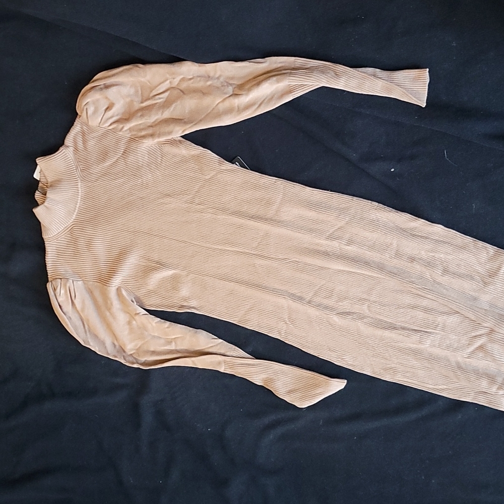 Tan sweater dress